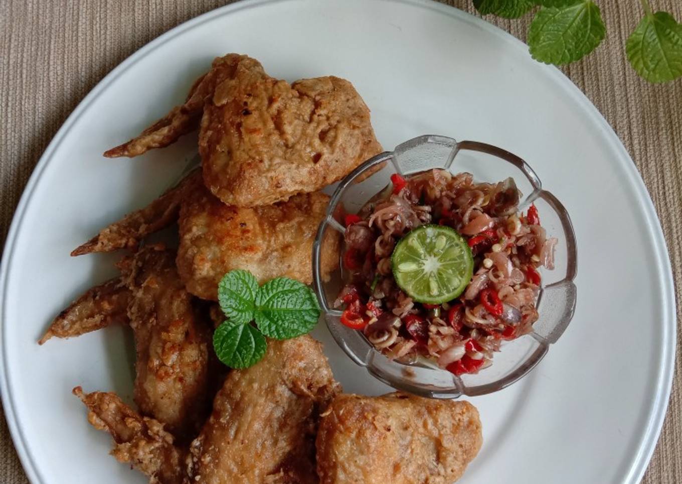 158. Ayam Goreng Ketumbar Sambal Matah