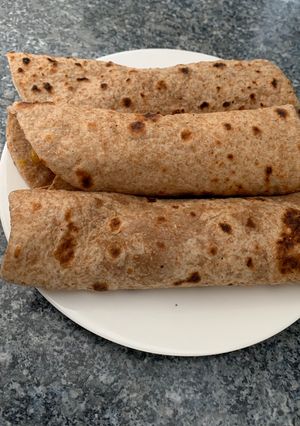 A picture of Layered Chappathi (Traditional Indian wheat bread).