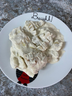 Una foto de Cardo con bacalao en salsa de almendras keto
