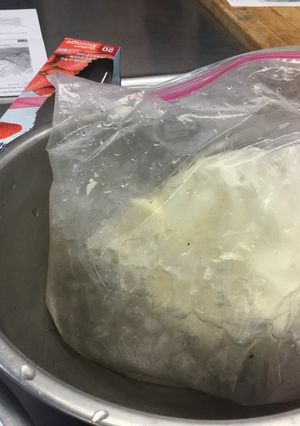 A picture of Ice cream made in a ziplock bag.