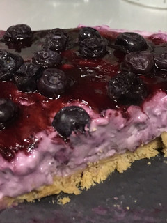 Una foto de Cheesecake de arándanos
