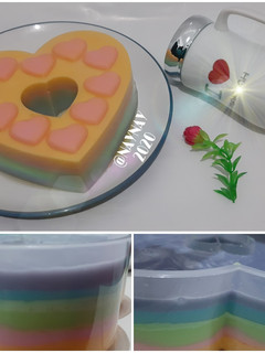 Foto resep Puding Love Rainbow