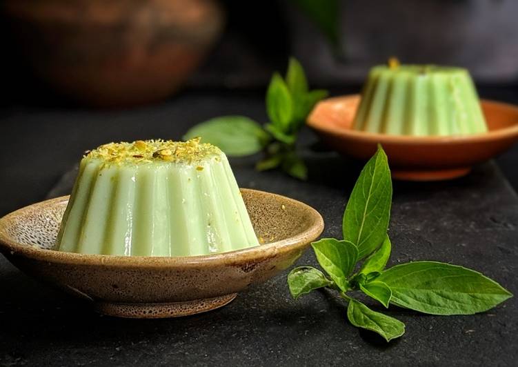 Easiest Way to Make Super Quick Homemade Pistachio and Basil Panna Cotta