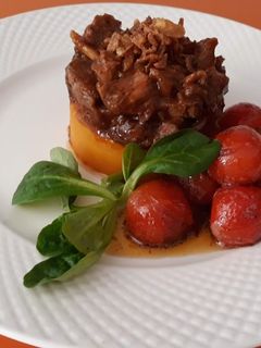 Una foto de Carrillada con calabaza