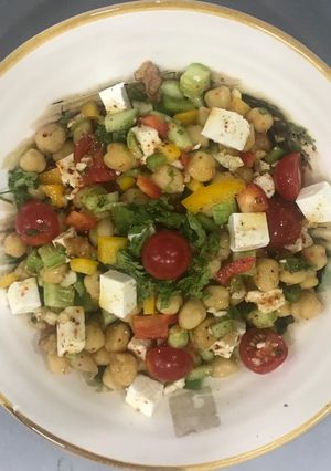 A picture of High protein chickpea salad.