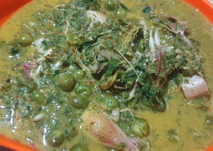 Resep Gulai Daun singkong (daun ubi) tumbuk, Lezat