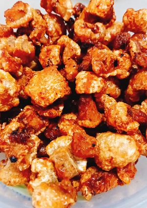 Hình của món Tốp mỡ da heo chiên giòn.