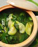 Canh rau mùng tơi mướp