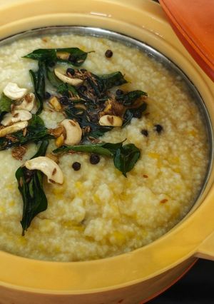 A picture of Millet Pongal for kids / Kodo Millet Pongal.