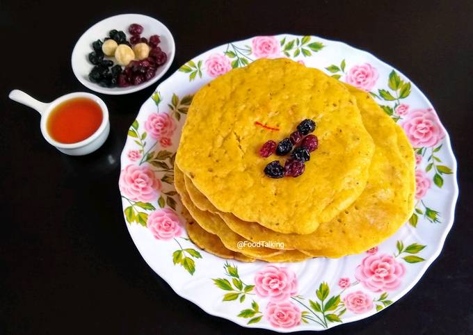 Keshariya Fruits Pancake Recipe