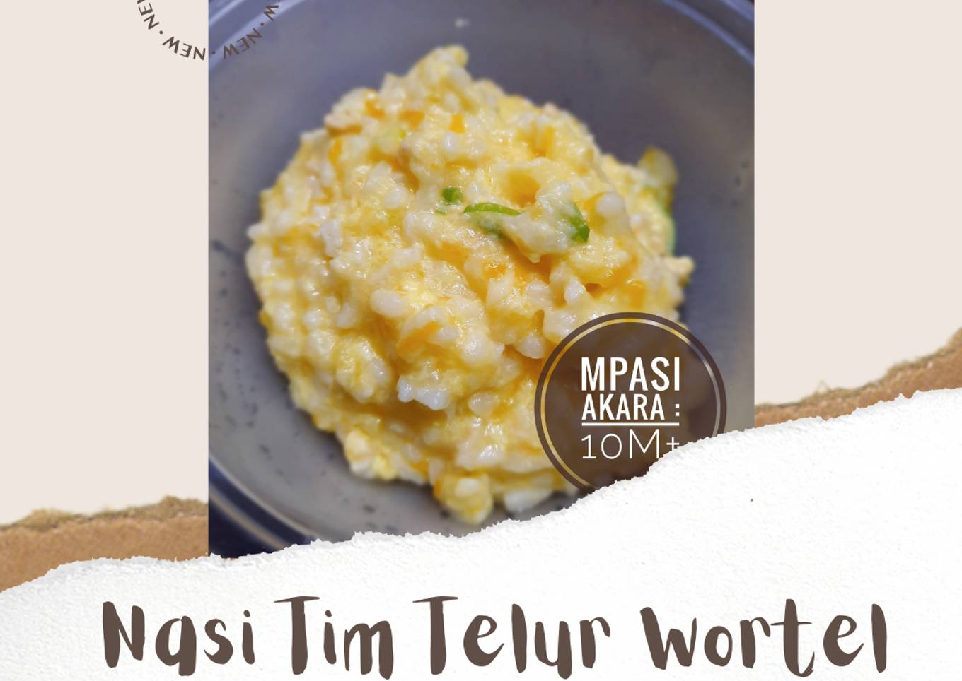 MPASI 10M+ : Nasi Tim Telur Wortel