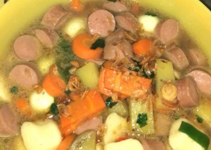 Cara Gampang Membuat Sup Sosis Bakso Telur Puyuh Anti Gagal