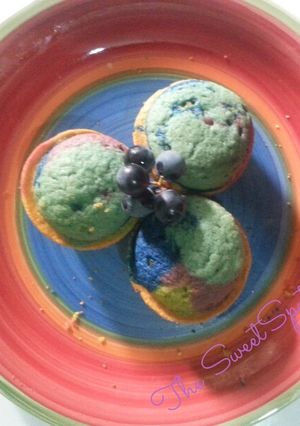 A picture of Rainbow cupcakes# cupcakes contest#.