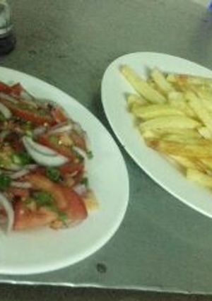 A picture of Chips And Kachumbari.