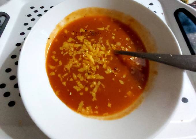 Easiest Way to Prepare Super Quick Homemade My Tomato and Grated Cheese Soup 😀
