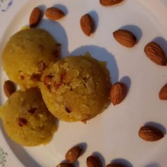 Moong dal halwa or split petite mung beans dessert A picture of Moong dal halwa or split petite mung beans dessert.