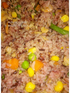 A picture of Fried Rice with Dried Shrimps and Frozen Veggies.