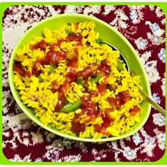Capsicum macaroni pasta A picture of Capsicum macaroni pasta.