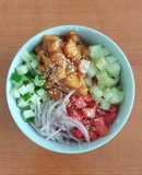 Poke de salmón y melón