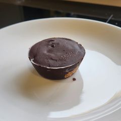 A picture of 2 ingredients chocolate peanut butter cup.