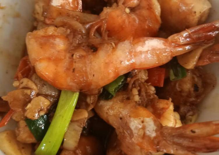 Resep Udang Saus inggris alay, Enak