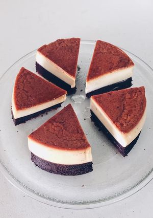 Hình của món Chocolate flan cake - bánh gato flan.