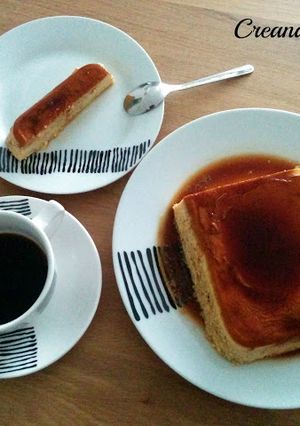 A picture of Mascarpone Flan in the Microwave.