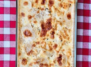 Una foto de Papas a la crema con queso azul 🇫🇷 inspirada en receta francesa Gratin dauphinois (*) 🇫🇷