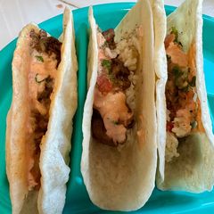 A picture of Chicken Adobo Tacos.