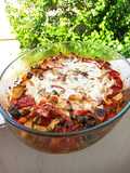 Μπριάμ με μπεσαμέλ γιαουρτιού (Greek ratatouille with yogurt)