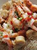 Pan Fried Shrimp Scallop With Oyster Sauce Glass Noodle