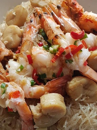 Recipe Pan Fried Shrimp Scallop With Oyster Sauce Glass Noodle the Can Spoil the Tongue Perfect