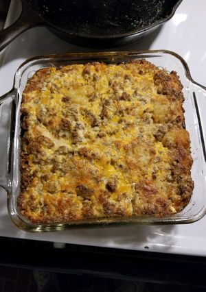 A picture of Tater tot casserole.