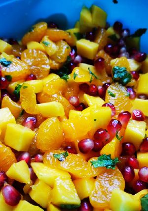 A picture of Mango pomegranate summer salad.