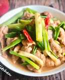 蔥爆豬肉 /青蔥保存方享