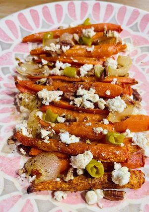 Una foto de Zanahorias Asadas con Queso de Cabra