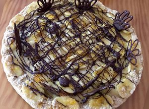 Una foto de Tarta Plátano-Chocolate-Galletas 🍌🍫🍪sin horno