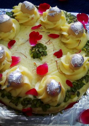 A picture of #Shivratri    Fast (vrat)Rasmalai cake.