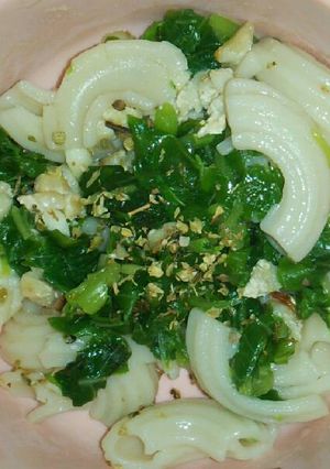 Foto resep MPASI Aglio Olio Makaroni Bayam
