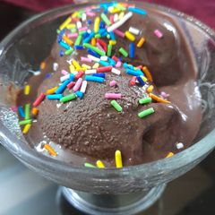 A picture of Chocolate ice-cream.