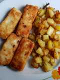 Nasello panato con patate al rosmarino
