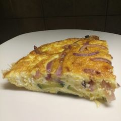 A picture of Feta and caramelised red onion omelette.