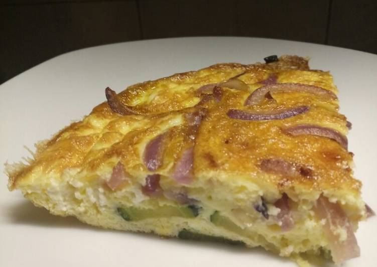 Recipe of Quick Feta and caramelised red onion omelette