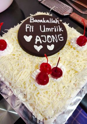 Foto resep Blackforest panggang lembut, kue ulang tahun ekonomis
