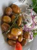 Sahne-Heringsfilet mit Schüttelkartoffeln