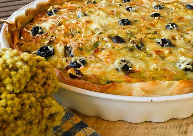 Quiche de Frango, Espargos, Ananás e Cogumelos
