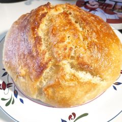 A picture of Homemade No-Knead Rustic Bread.