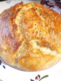 A picture of Homemade No-Knead Rustic Bread.