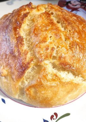 A picture of Homemade No-Knead Rustic Bread.