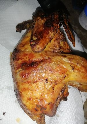 A picture of Baked whole chicken (kienyeji).